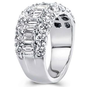 Italo Triple Row Half Eternity Wedding Band